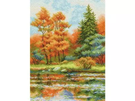 Рисунок на канве «Отражение осени»