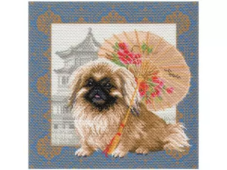 Рисунок на канве «Пекинес в Пекине»