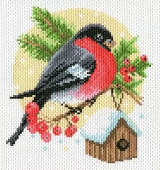 Рисунок на канве «Снегирь»
