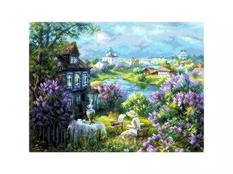 Рисунок на канве «Утро в деревне»