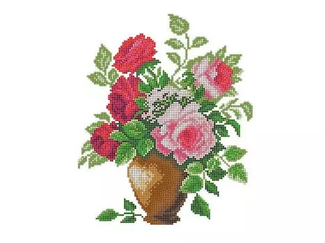 Рисунок на шелке «Розовый букет»