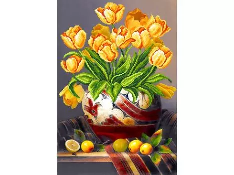 Рисунок на шелке «Тюльпаны»