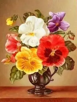 Рисунок на ткани «Анютины глазки»