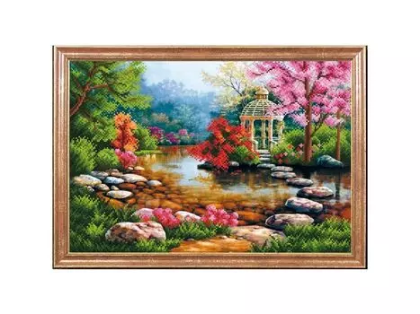 Рисунок на ткани «Беседка на озере»