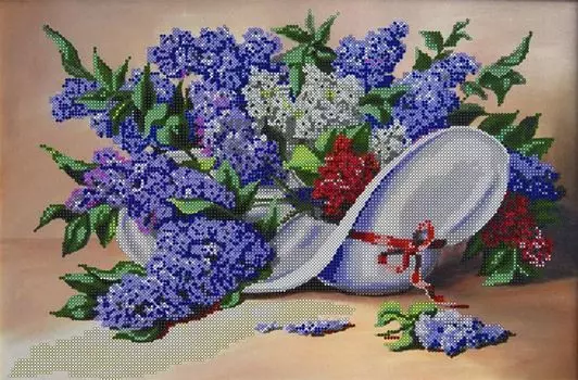 Рисунок на ткани «Букет сирени»