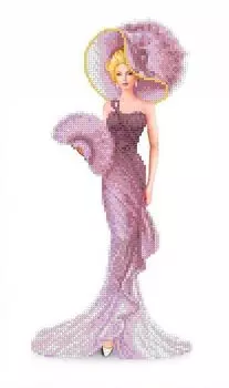 Рисунок на ткани «Дама с веером»