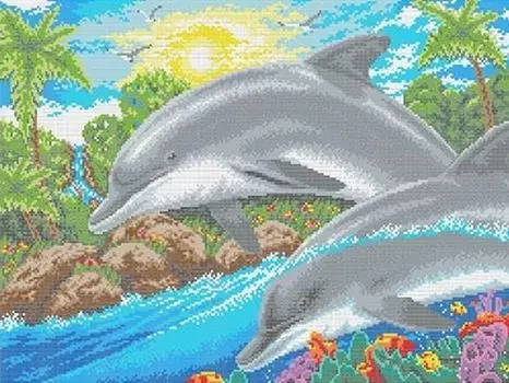 Рисунок на ткани «Дельфин»