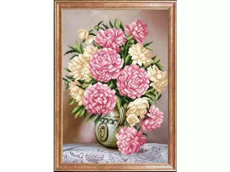 Рисунок на ткани «Деликатные пионы»