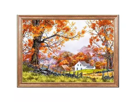 Рисунок на ткани «Деревенская осень»