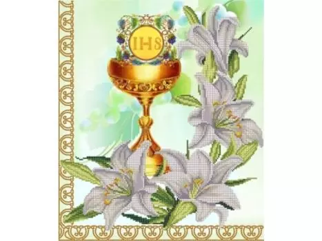 Рисунок на ткани для вышивания бисером «Пасхальная чаша 2»