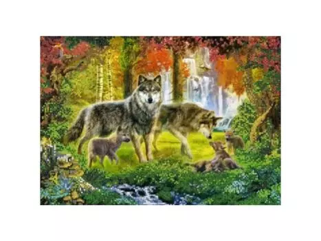 Рисунок на ткани для вышивания бисером «Волки»