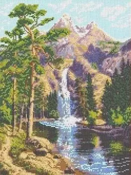 Рисунок на ткани «Горный водопад»