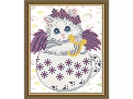 Рисунок на ткани «Котенок в цветочках»