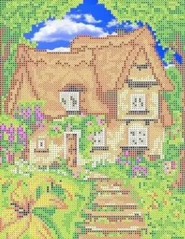 Рисунок на ткани «Лесной домик»