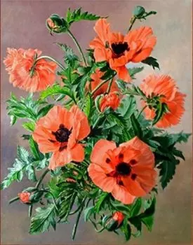 Рисунок на ткани «Маки»