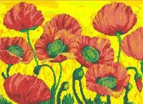 Рисунок на ткани «Маковый ноктюрн»