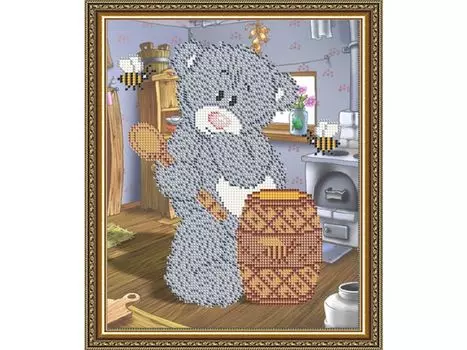 Рисунок на ткани «Мишка с медом»