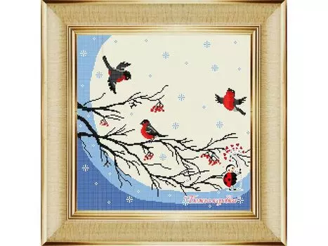 Рисунок на ткани «Синички»