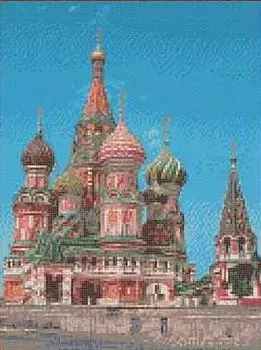 Рисунок на ткани «Собор Василия Блаженного»