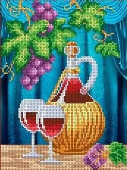 Рисунок на ткани «Вино»