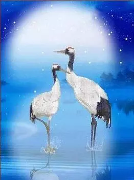 Рисунок на ткани «Журавли»