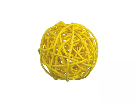 Шары декоративные из ротанга №04 желтые d 9 см, 1 шт., Blumentag