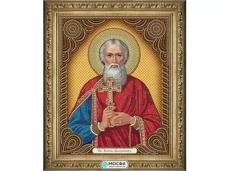 Схема для вышивки бисером «Икона Князь Владимир»