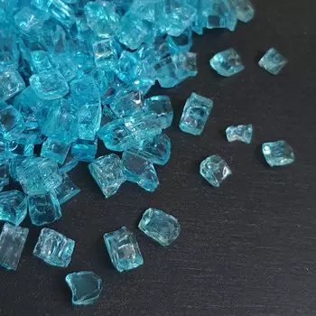 Стеклянная крошка Лазурь (фракция 3-8 мм), ResinArt