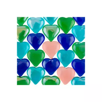 Стеклянные камни марблс №02 сердце GLG-07, 26x27 мм, 340 г, Blumentag