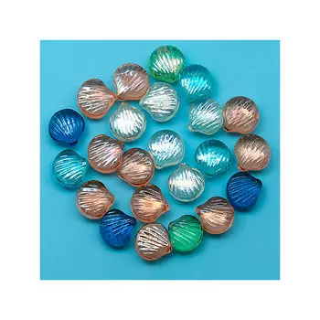 Стеклянные камни марблс №03 ракушки GLG-07, 25x28 мм, 340 г, Blumentag