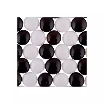 Стеклянные камни марблс №04 черные/белые GLG-03/17, 17-19 мм, 340 г, Blumentag