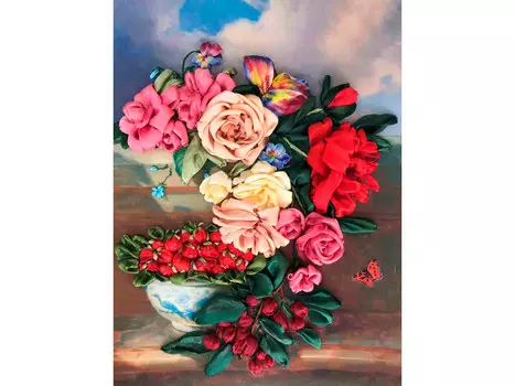 Вышивка лентами «Натюрморт»