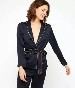 Атласная пижамная рубашка - GUARANA - Чёрный - S