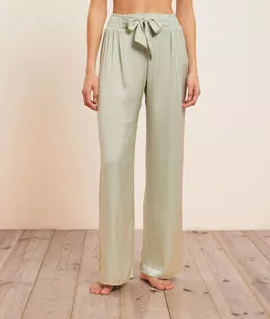 Атласные брюки-палаццо - GRADY - Мятный - M