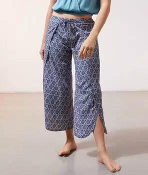 Брюки с принтом и драпировкой - NINON - Синий - M