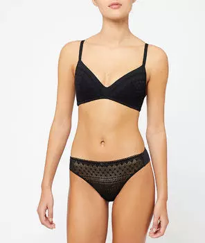 Бюстгальтер без косточек, с тонкими вставками - MOVE - Чёрный - 75A