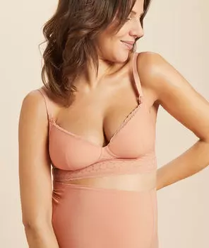 Бюстгальтер для кормления со съемными чашками - ENVIE - Пудровый - 70E