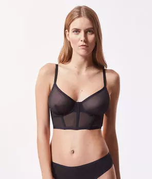 Бюстгальтер из тюля с лифом-бюстье - OMBRAGE - Чёрный - 75B