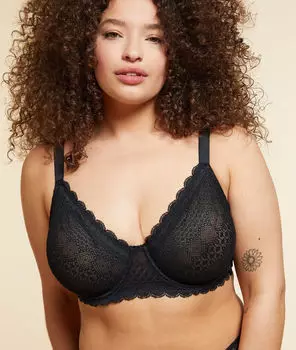 Бюстгальтер корбей из кружева с фестончатой окантовкой - CHERIE CHERIE - Чёрный - 85E