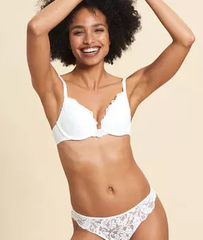 Бюстгальтер n°2 - с эффектом пуш-ап и цветочным кружевом - SOMETIMES - Экрю - 65C