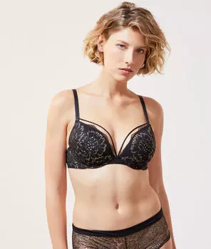 Бюстгальтер n°5 с кружевом и люрексом - KARAT - Чёрный - 85D