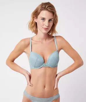 Бюстгальтер n°5 с плетеным кружевом и спинкой рейсербэк - CAMOMILLE - Небесно-голубой - 80D