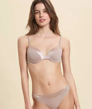 Бюстгальтер n°5 - с поролоновыми вставками классический - PURE - Серо-бежевый - 85B
