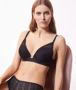 Бюстгальтер n°5 с тонкими вставками и декоративным кольцом - IDEM - Чёрный - 85D