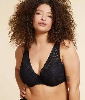 Бюстгальтер n°6 - треугольник с тонкими вставками - 102 ANS - Чёрный - 75E