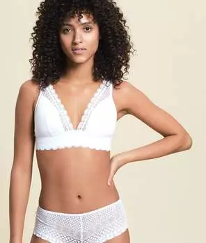 Бюстгальтер n°8 - le triangle без косточек, со съемными вставками - CHERIE CHERIE - Белый - 70A