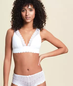 Бюстгальтер n°8 - le triangle без косточек, со съемными вставками - CHERIE CHERIE - Белый - 85B