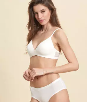 Бюстгальтер с тонкими вставками, без косточек - PURE 360 - Экрю - 75E