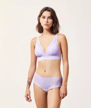 Бюстгальтер-треугольник n°8 с кружевной отделкой - CHERIE CHERIE - Лиловый - 75D