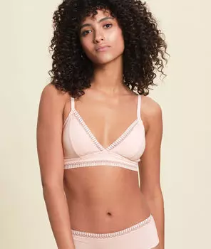 Бюстгальтер-треугольник со съемными вкладышами - HAPPILY - Пудровый розовый - 70A